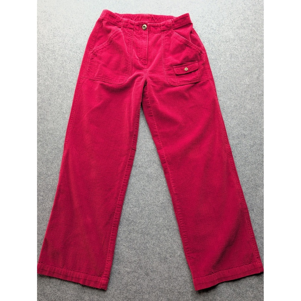 J Jill Pants Womens PS Red Corduroy Cord Trouser Jeans Mid Rise Straight Stretch